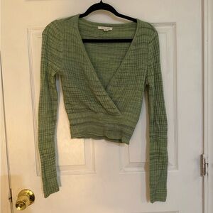 American Eagle Outfitters Light Green Knit Top